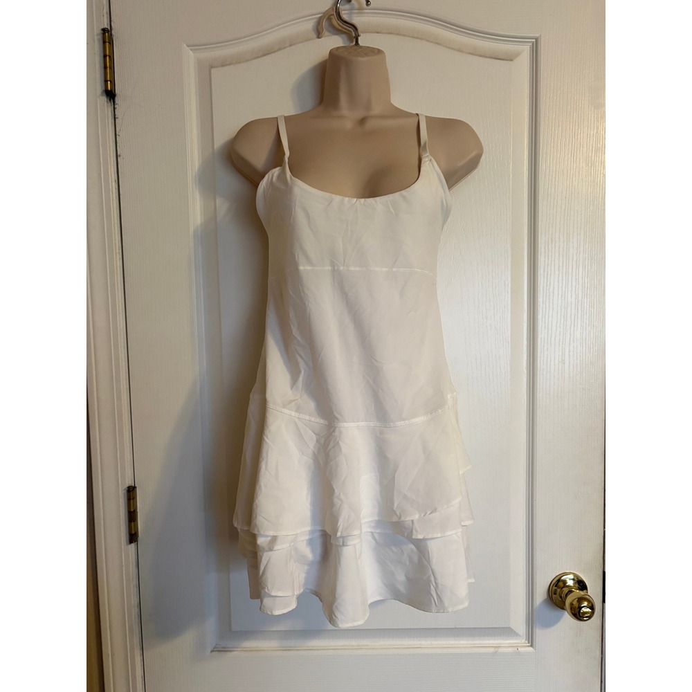 OFFLINE by Aerie Real Me Ruffle Exercise‎ Dress White XS 070-1704-5574-100 NWT